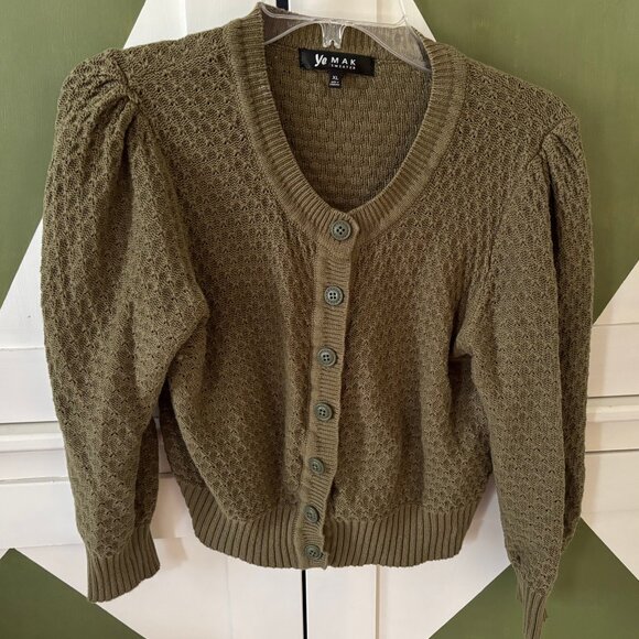 LIKE NEW! Yemak Olive Green Button-Up Cardgan - Picture 2 of 7